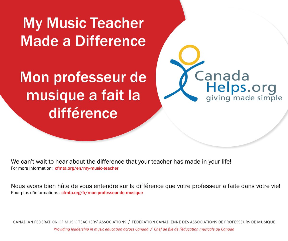 Be a part of something big and donate to our #GivingChallengeCA campaign today! Every dollar you donate in June enters us for a chance to win $20,000. Learn more: cfmta.org/en/my-music-te… (Eng.) cfmta.org/fr/mon-profess… (Fr.)