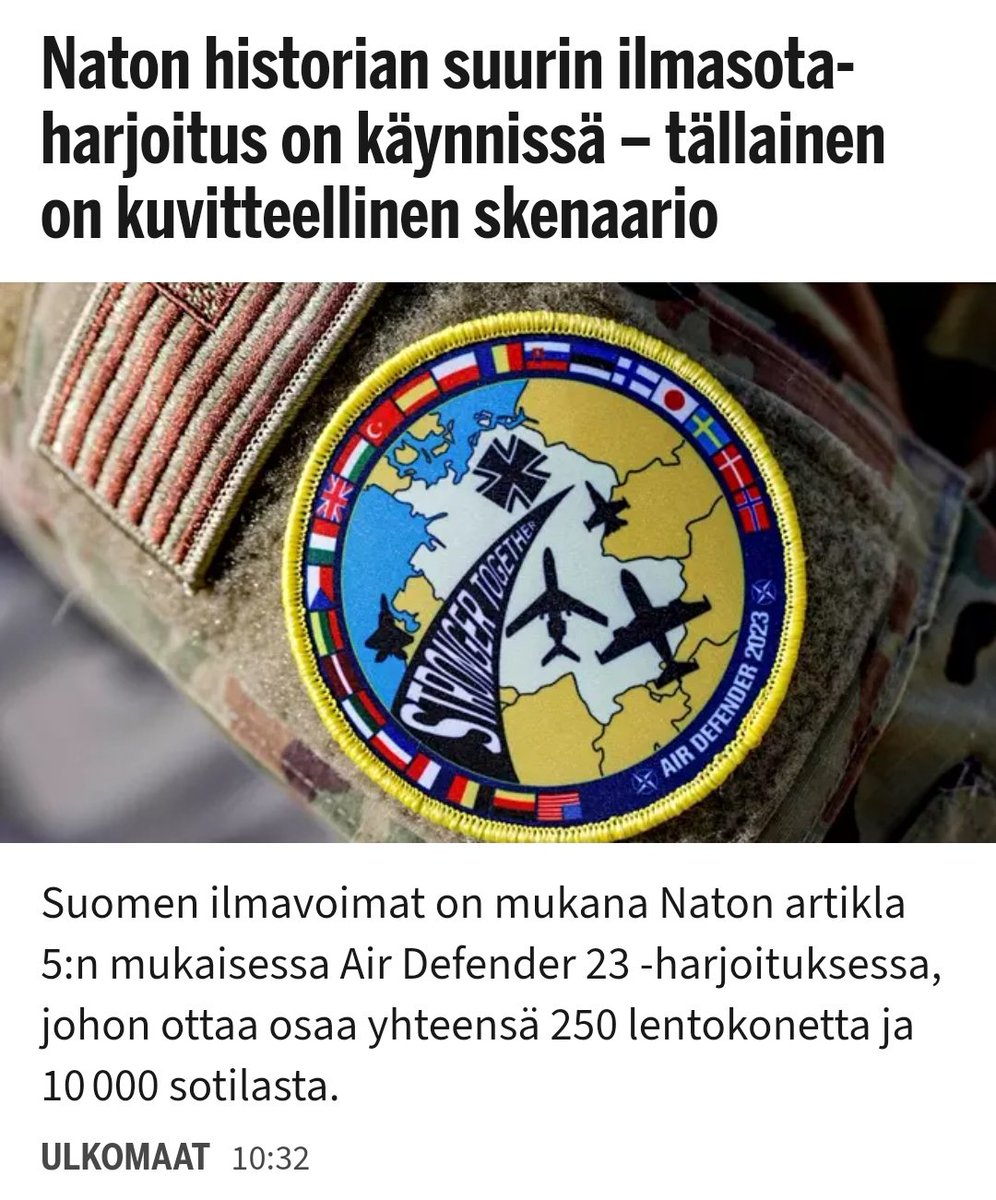 SamuHaa's tweet image. Tämä ei oikeasti ole #NATO harjoitus, vaan Saksan oma harjoitus johon osallistuu NATO-maita ja jossa Saksa toimii isäntävaltion roolissa. #AirDefender2023 
is.fi/ulkomaat/art-2…