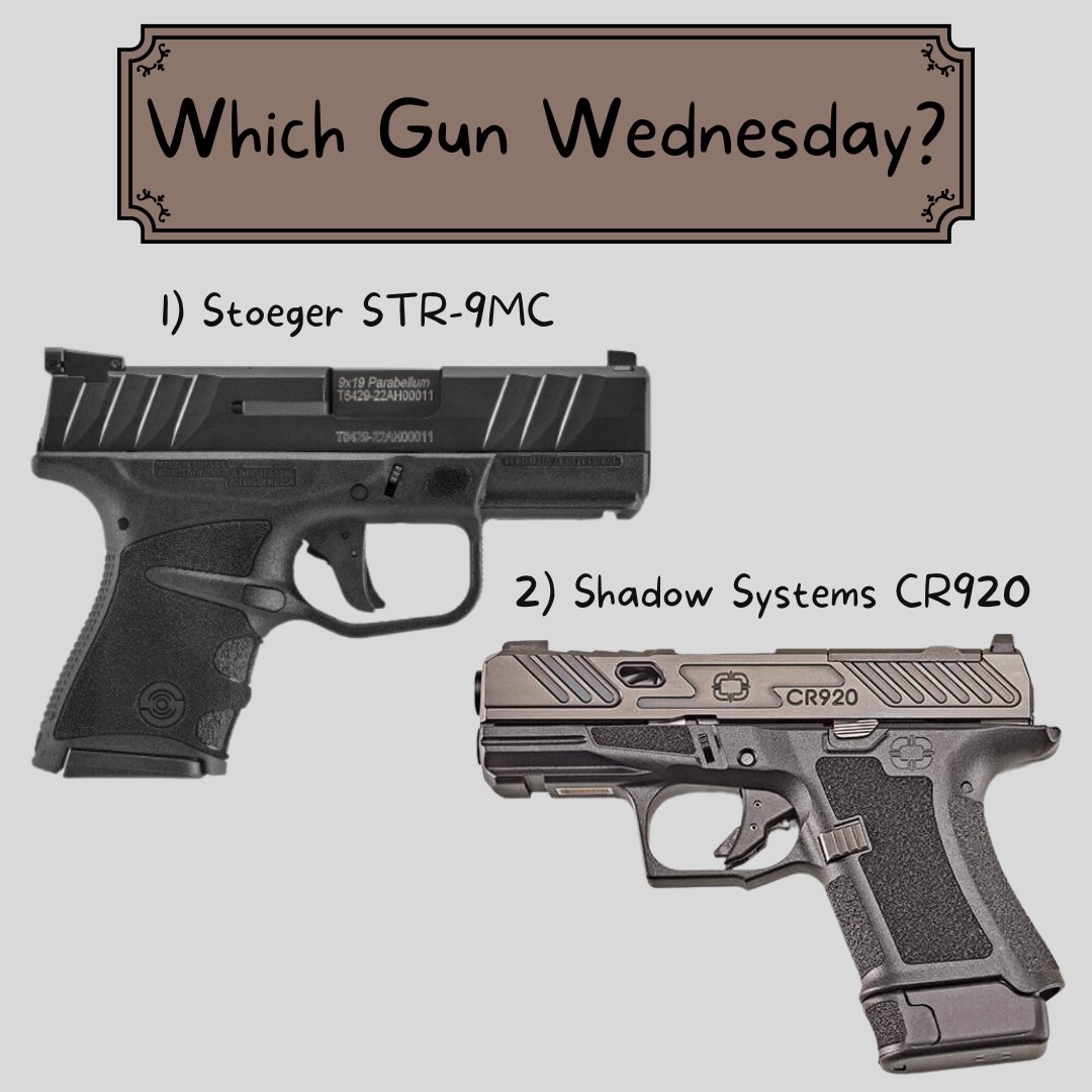 #WhichGunWednesday? Let's talk #subcompact

1) Steoger STR-9MC
                or
2) Shadow Systems CR920

#GAmag #guns #ammo #EDC #2A #thisorthat