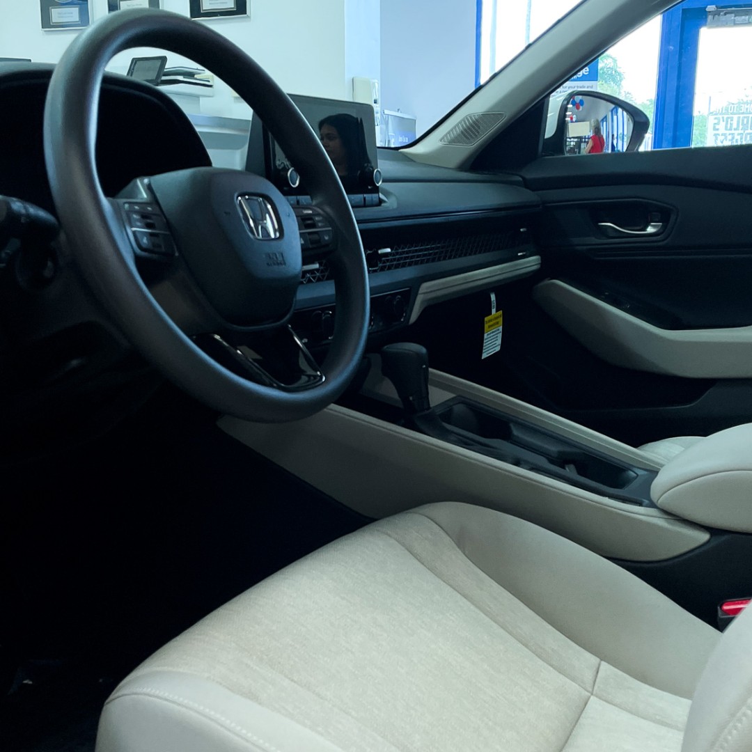 Step into luxury with the captivating interior of the Honda Accord. #WalkAroundWednesday
.
.
.
.
.
#hondaaccord #honda #accord #hondalife #hondanation #hondalove #accordsociety #thgenaccord #dealership #miamilife #miamistyle #cars #sedan #car #carsofinstagram #auto #automotive
