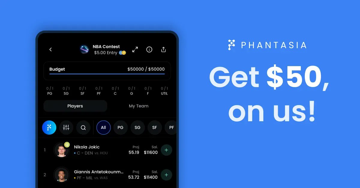 PropsByDom's tweet photo. Check out @PhantasiaSports #DFS APP 

GET YOUR FIRST DEPOSIT MATCHED UP TO 50 BUCKS
 https://t.co/C8rpXl6dsY

 The WORLD'S 1st Blockchain-Powered, Peer-to-Peer Fantasy Sports Mobile App! https://t.co/8m8P6H8Dba #NFTS #GamblingTwitter #NFL #MLB #NHL #NBA #WNBA #META #Dogecoin #LoL https://t.co/l2aNMqwUDb