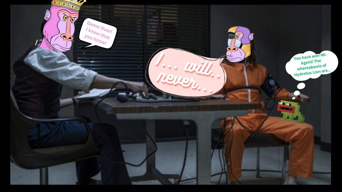 greenknight_sol's tweet photo. 🚀 Interrogations underway on #Spaceship44 as tensions rise! The skilled interrogator @H4GENCY's top Agent takes charge. With relentless questioning and special techniques, suspects are worn down and ready to spill the beans on the whereabouts of the elusive @HydrutoLions. 🕵️‍♂️ Stay tuned for updates! #HBARbarian #NFTCommunity 

The Squad!
@HBARnanza 
@ParisxDevoe 
@lunareditss 
@CryptoPowerLady 
@afduque67 
@HBARnanza