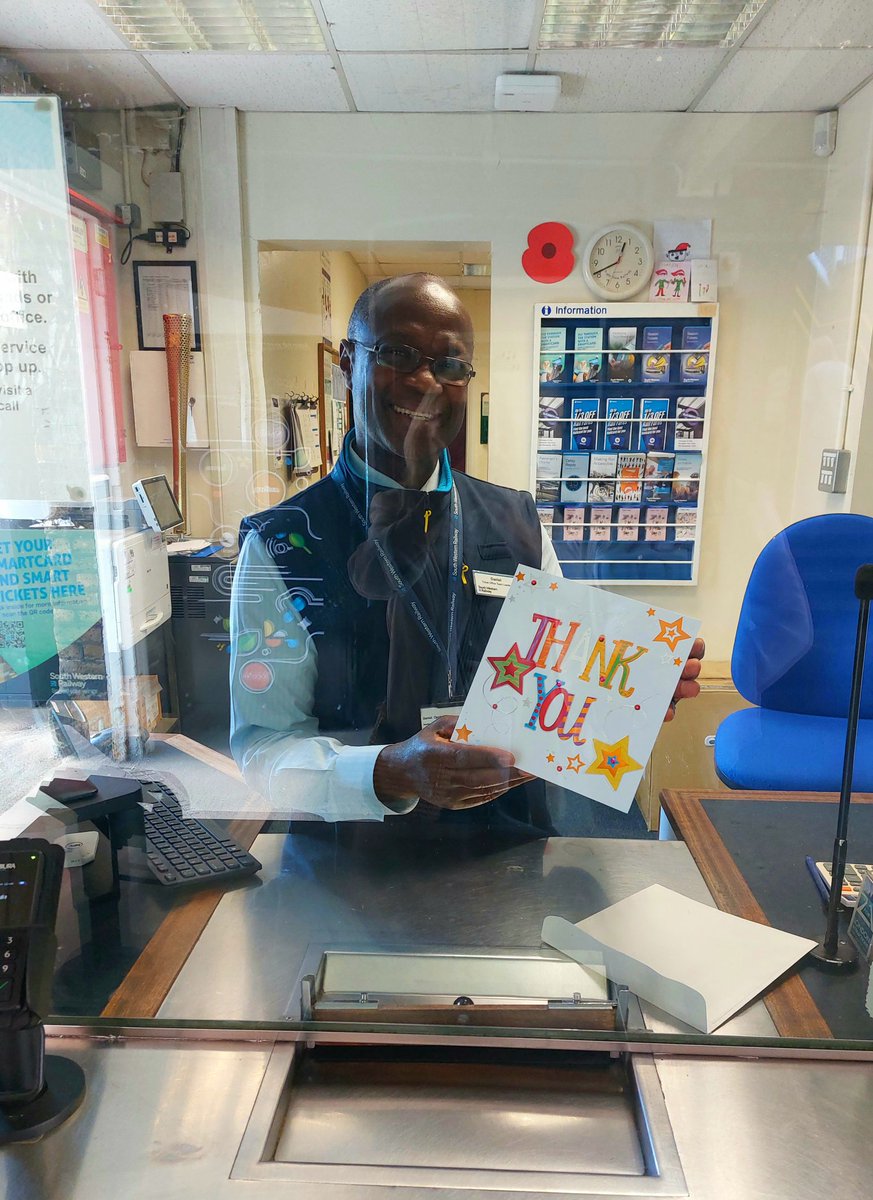 CONGRATULATIONS to much loved local figure Daniel who has been in charge of Mortlake Station for 🎉25 YEARS🎊 today. 🚂🚂🚂 We said 'thank you' today on behalf of East Sheen Councillors for all his work and engagement with the community.