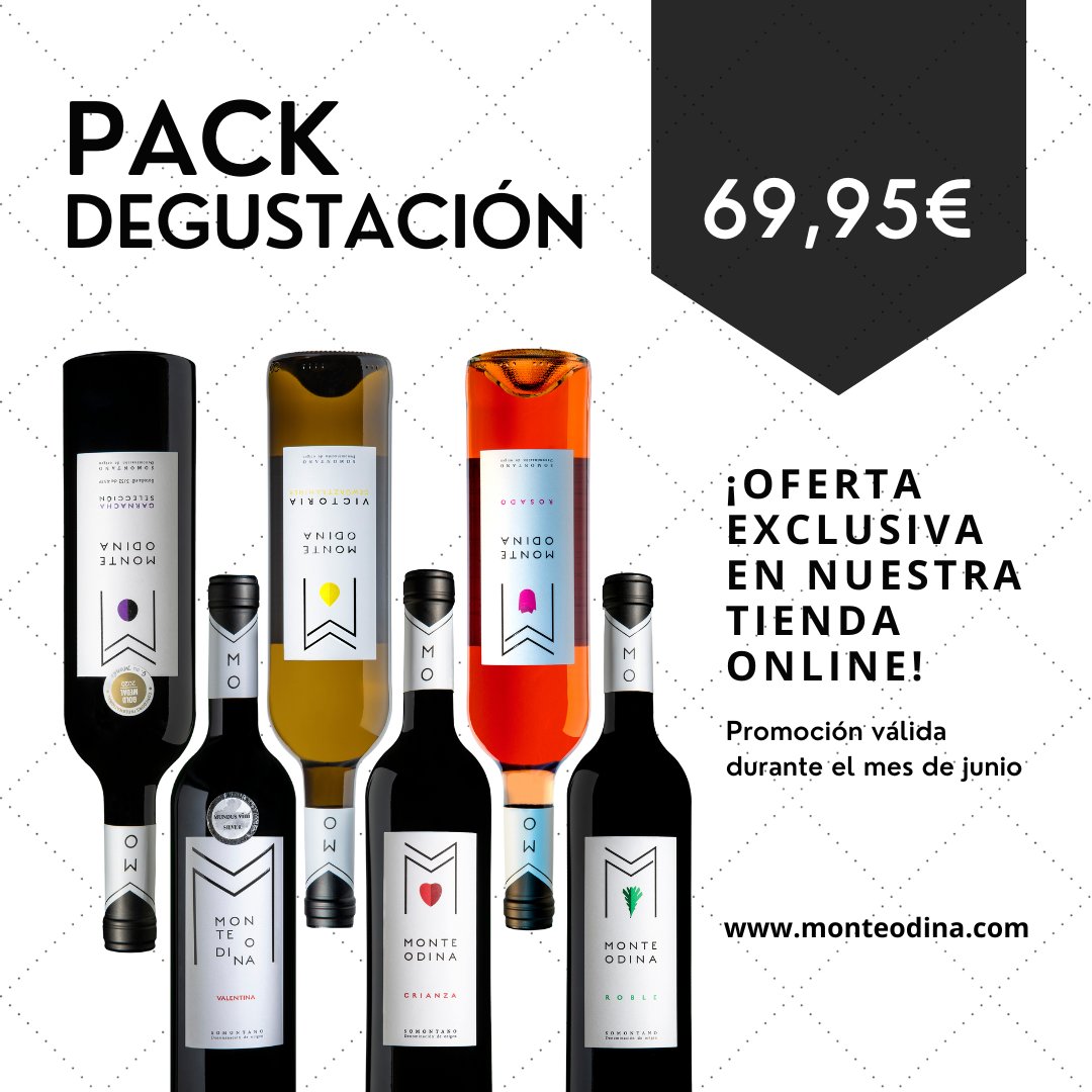 MonteOdina's tweet photo. ¡Adquiérelo y prueba #ElTesoroEscondidoDelSomontano!😋
🍷Pack degustación: Victoria, Rosado, Roble, Crianza, Valentina y Garnacha
👉🏼Precio: 69,95€ (Gastos de envío gratis a península ibérica)
📆#Oferta exclusiva durante el mes de junio en nuestra tienda online

#MonteOdina #vino https://t.co/dmC96kMpcM
