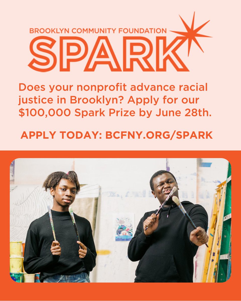 Does your nonprofit advance racial justice in Brooklyn? Apply for our $100,000 Spark Prize by June 28th at 5PM. Learn more and apply today at bcfny.org/spark 

📷: Past Spark Prize Winner Groundswell Community Mural Project (<a href="/GswellMural/">Groundswell</a>)
#RacialJustice #Brooklyn