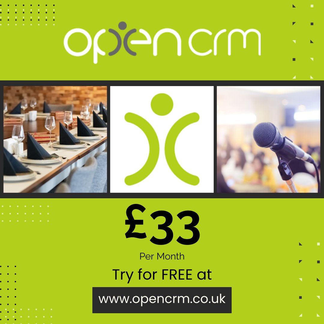 If your business hosts events you're going to want to run those from your #CRM system! 

Did you know OpenCRM has its own Events Module?! 😉

Try it for FREE today using this link 🔗👉 opencrm.co.uk/contact-free-t…
:
#event #eventmanagement #events #savemoney #crmsystem #crmsolution