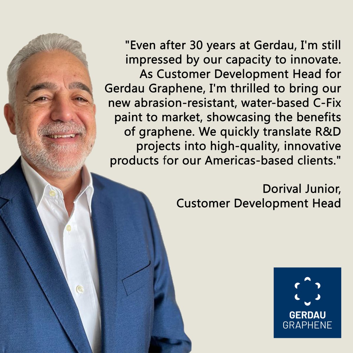 Meet our Customer Development Head, Dorival Junior. #CustomerDevelopmentHead #GerdauGraphene #GrapheneEnhanced #Plastics #Sustainable