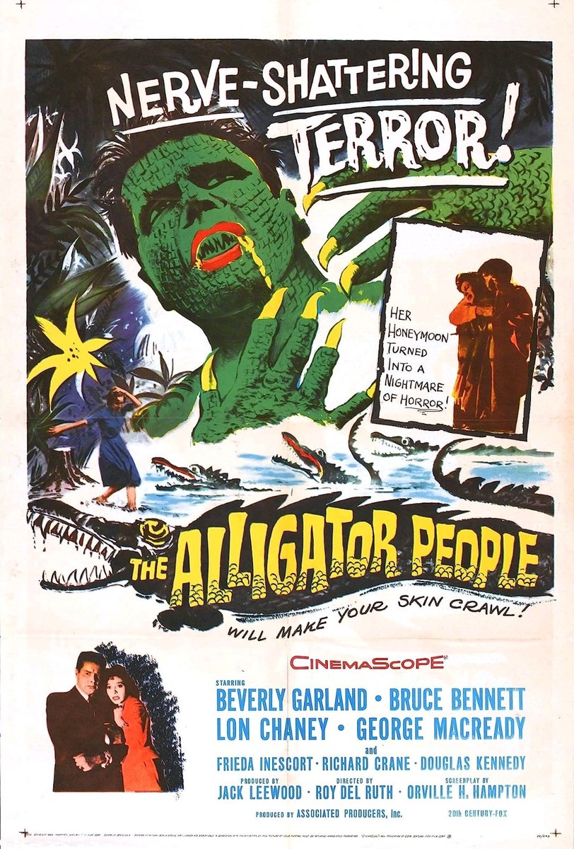 JackKinoy's tweet photo. The Alligator People (1959)
Starring Lon Chaney Jr &amp; Beverly Garland, who starred in a number of early Roger Corman flicks.
#sciencefiction https://t.co/B32wsHsIXr