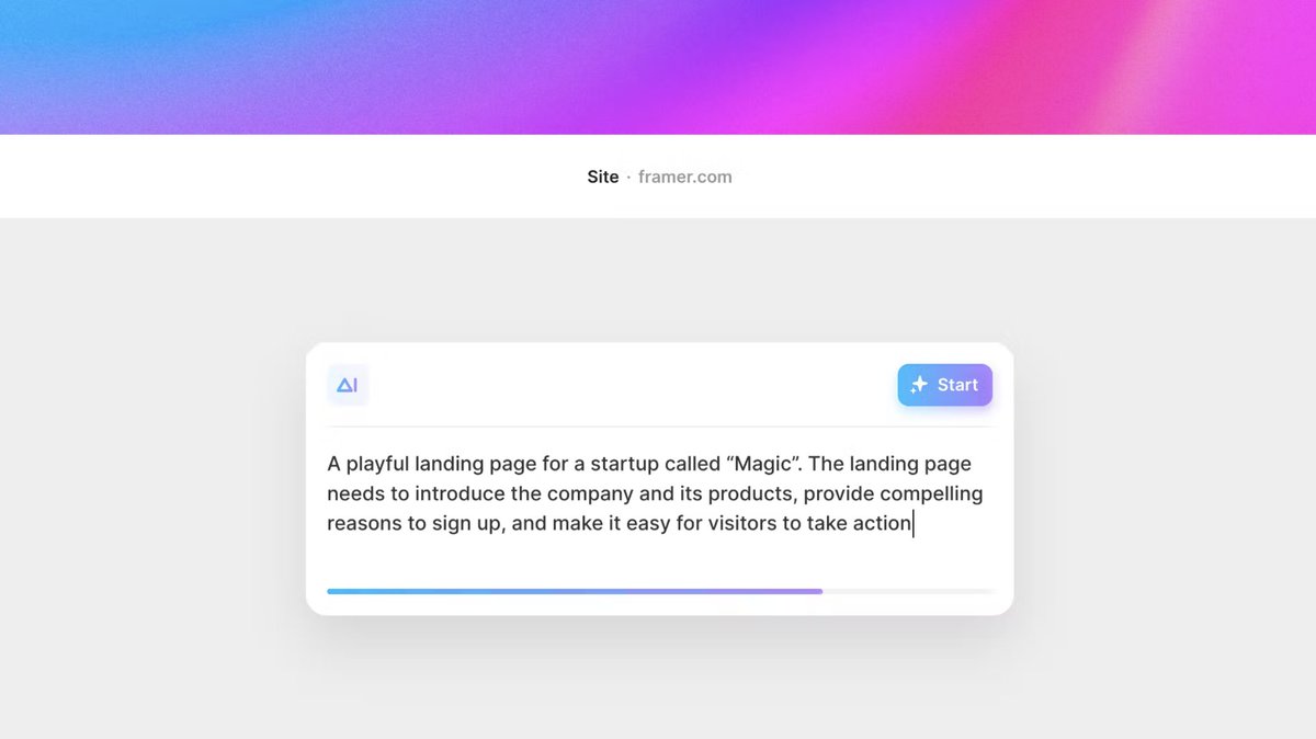 ProductHunt's tweet photo. Designers, don't fret. Let AI build your portfolio.

@framer just dropped its AI assistant that can generate copy, pair fonts, design assets, and more. https://t.co/hWhnoNSzSv