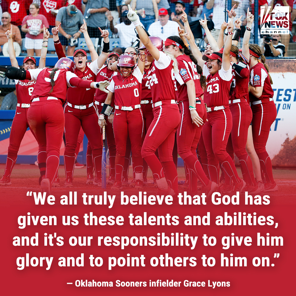 GLORY TO GOD: <a href="/OU_Softball/">Oklahoma Softball</a> team captain <a href="/grace_lyons5/">Grace Turk</a> shares how the team was 'united in faith' during College World Series championship run. fxn.ws/3PbZtLK