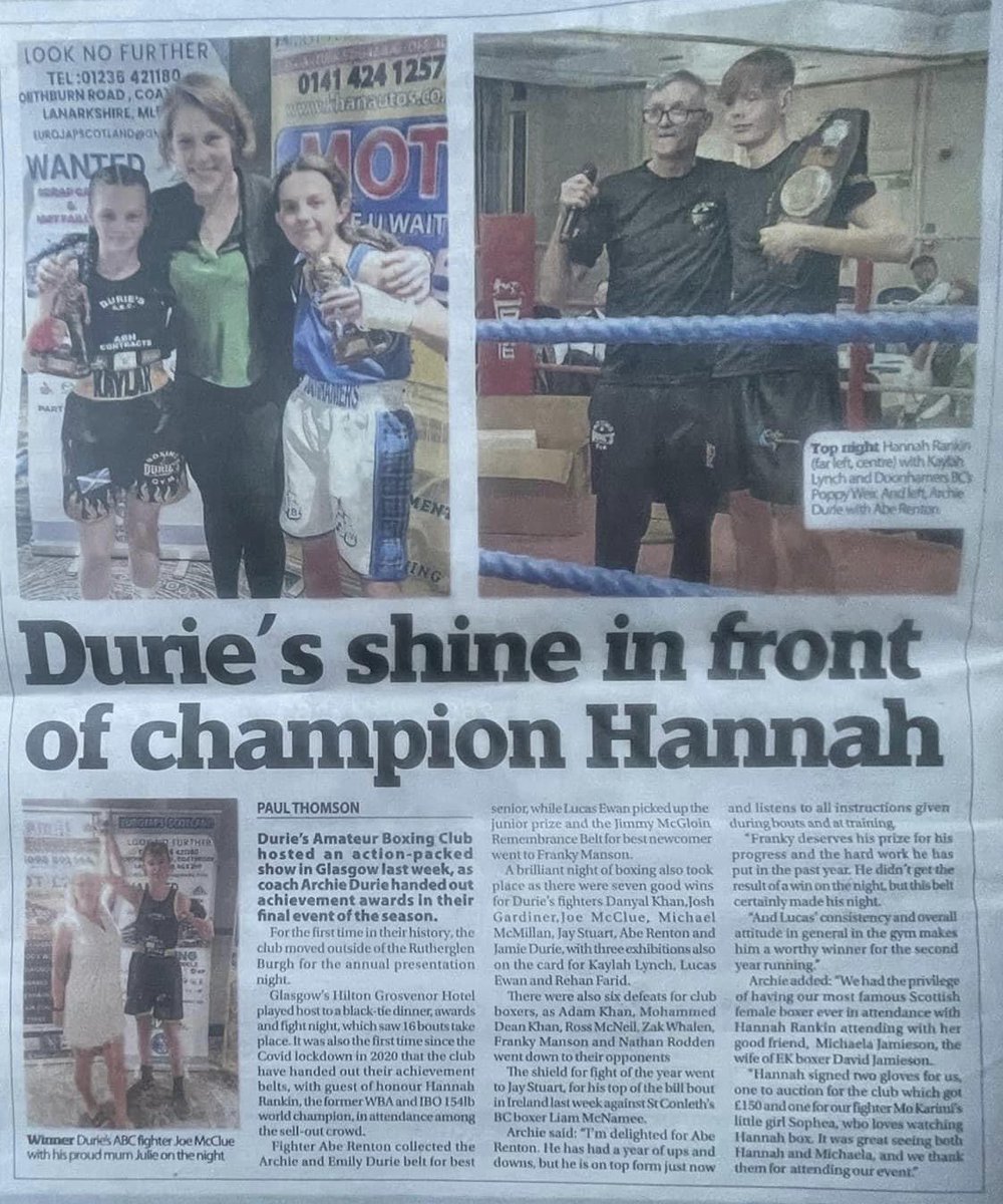 Always a pleasure to support the next generation coming through, especially up in Scotland 🥊☺️🏴󠁧󠁢󠁳󠁣󠁴󠁿 
Well done to all the boxers competing at Duries Amateur Boxing Clubs last event of the season 👏🏻 #futuretalent #scottishboxing #seeherbeher