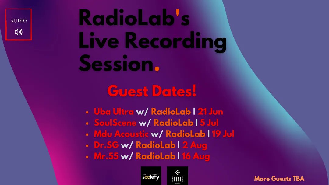 This winter, catch  some of Soweto's Finest Dj's coming to the RadioLab's Live Recording Session streaming on Scenes Creative with us The Urban Years of Society 

Guest Feat: <a href="/Uba_Ultra/">Uba Ultra®</a> <a href="/Soulscene_SA/">Soulscene</a> <a href="/Mdu_2/">Mduduzi Zondo</a> <a href="/sipho_dr/">Sipho_DR.SG</a> &amp; <a href="/Khotso_Fifty5/">Khotso Mr.55 (DEEPSOULJA)</a>

#RLRS #SowetosFinest