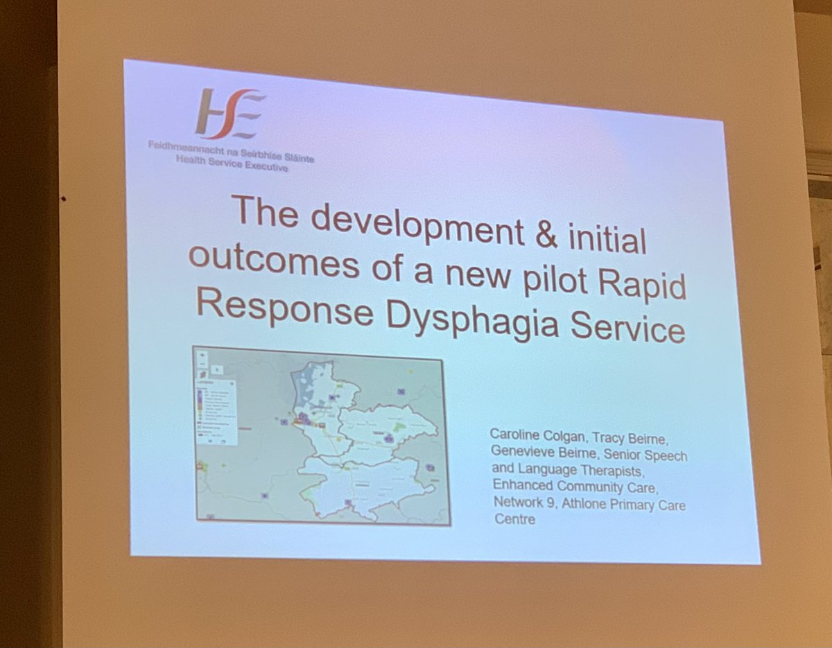 MeathSLT's tweet image. Caroline Colgan and Tracy Beirne gave an overview of the Rapid Response Dysphagia Service that the SLTs in Athlone have developed and rolled out. Interesting to see such positive outcomes for service users and the service. @dysphagiasigire #iaslpeeps #slt #slp #communication
