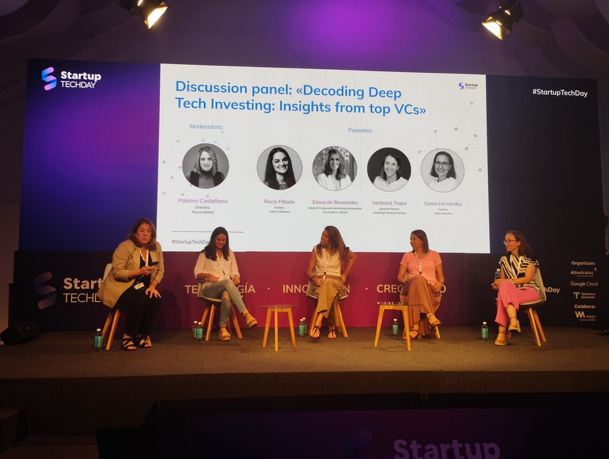NinjaTalent_'s tweet photo. Ya estamos por el #StartupTechDay, organizado por
@altostratusSL @telefonica y @GoogleCloud_ES en #Madrid, disfrutando de la interesante mesa redonda «Decoding Deep Tech Investing: Insights from top VCs»  👏 

¡Mujeres que inspiran! 💜

 #startups #empresas #futuro #tech https://t.co/y1yx7YziLU