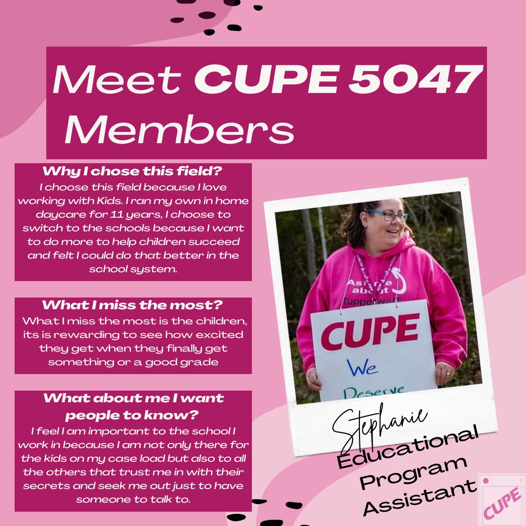 Cupe5047Stories's tweet photo. Meet Stephanie!!

#cupe5047 #cupe5047strike #cupe5047solidarity #hrce #hrcestrike #fairdealnow #fairwages #houstonwehaveaproblem #inclusionmatters https://t.co/fL11xJYHFx