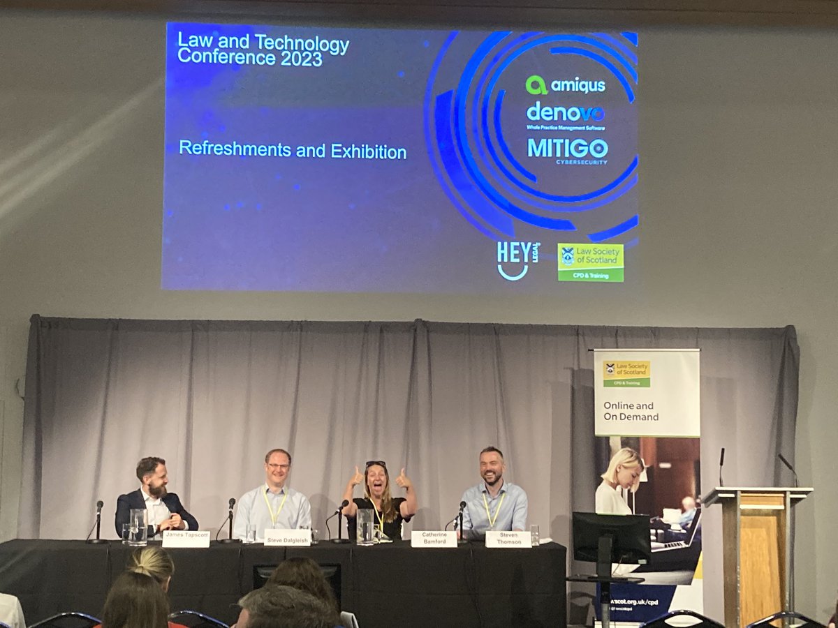 SazBlair's tweet photo. Power panel and a half! #lawsctconf @BamLegal @Lawscot @LawscotTech #docauto looking forward to this https://t.co/F9YtAQX6pZ
