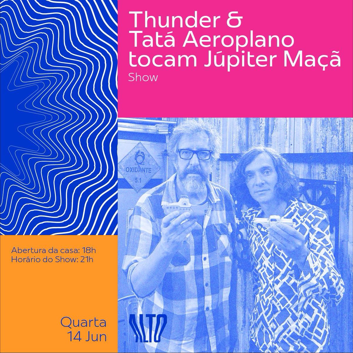Hoje to colado com o mestre <a href="/LuizThunderbird/">Luiz Thunderbird 💙</a> 
.
Para apresentar nosso show cantando as canções do Júpiter Maçã 
.
No Bar Alto 
.
Entrada gratuita
