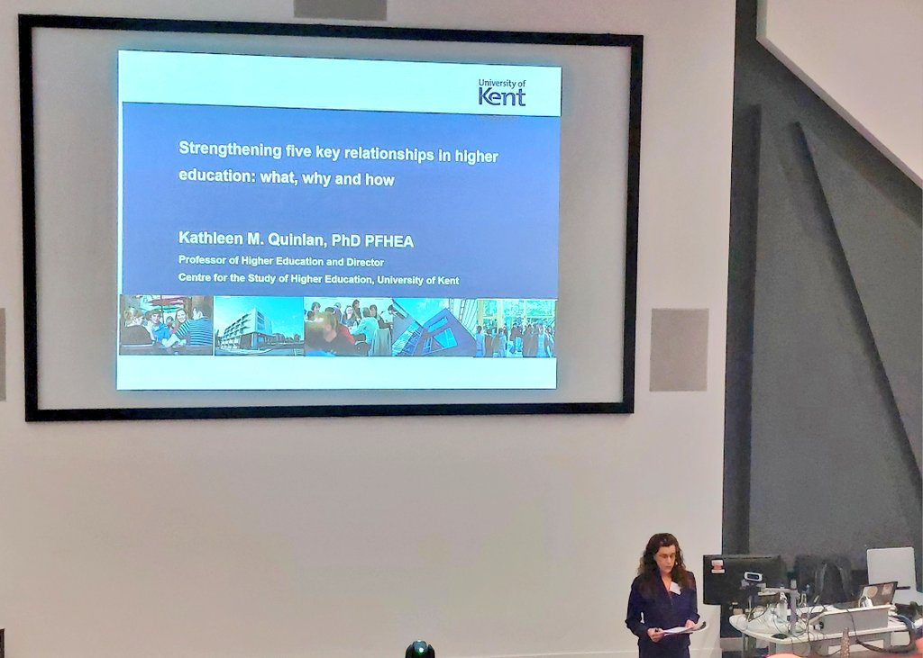 KiuSum's tweet photo. Professor Kathleen Quilan (@UniKent) keynotes on the "Strengthening five key relationships in #HigherEd: what, why &amp; how"

What students want from learning experience:

👉🏻Explore subject
👉🏻Apply learning
👉🏻Explore &amp; apply
👉🏻Grow as person
👉🏻Interact with peers &amp; staff

#SLTR2023 https://t.co/opXz37StFM