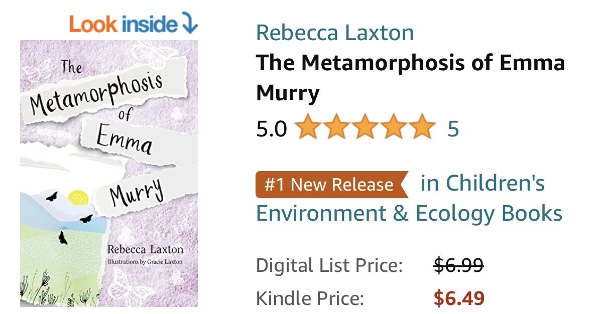 The eBook hit #1 in New Releases in Kids Environment &amp; Ecology books!! Thanks everyone for your support!!💕

#BeeCityUSA #MGlit  #monarchbutterflies #artsctivism #middlegrademystery #middleschool #stembooks #kidlit #tweenbooks #summerreading #teachers #themetamorphosisofemmamurry