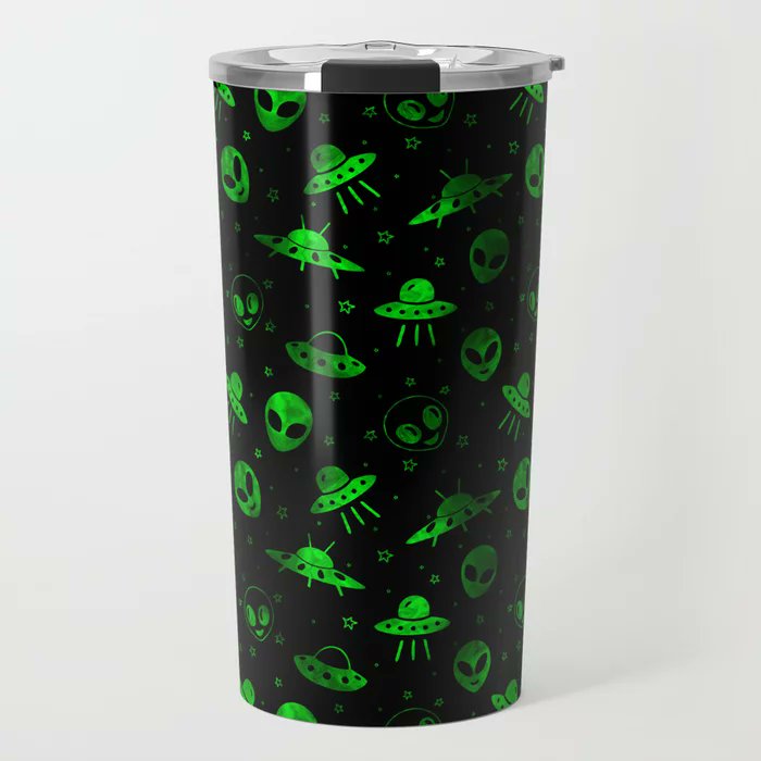 Aliens and UFOs Pattern Wrapping Paper society6.com/product/aliens… 
#aliens #alien #ufo #ufos #wrappingpaper #paper #mugs #travelmug
