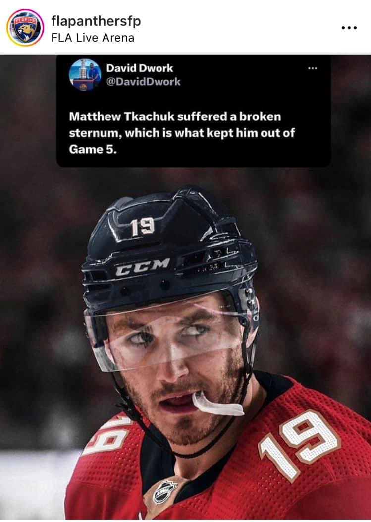 Fla_Panthers_93's tweet photo. @FlaPanthers players played with major injuries. Anyone who says that the cats didn’t want it has no idea just how much they all want it. Like it or not @GoldenKnights were the better team. https://t.co/Uvd0byeSGM