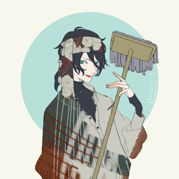 「アムナちゃんの相方たぶんこんな感じ(絵:Picrew)  清掃業で働くアムナちゃ」|umekob.（進捗💤108,000）のイラスト