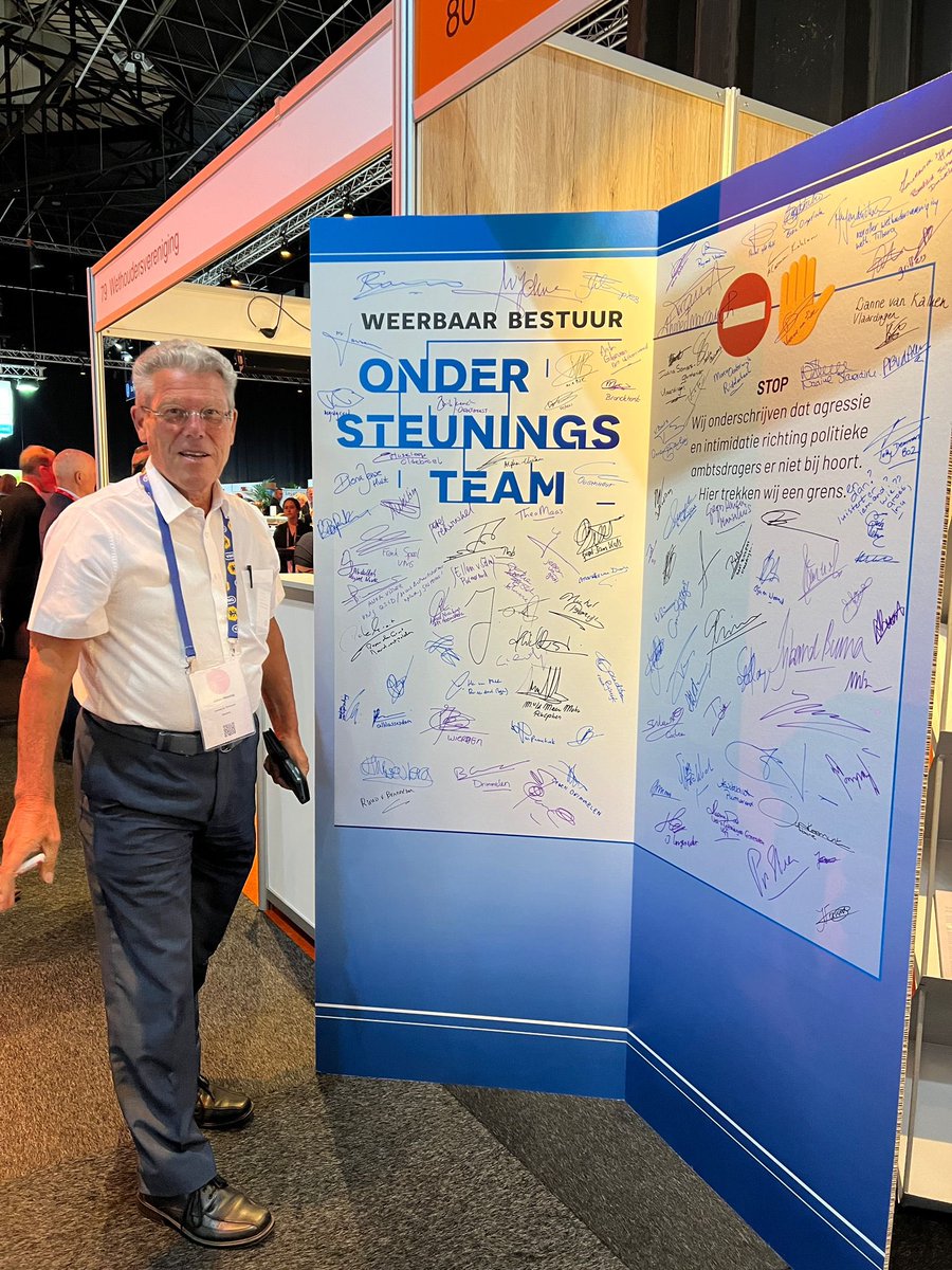 Stop agressie en intimidatie tegen raadsleden, wethouders en burgemeesters vandaag ondertekend door raadsleden #vngcongres2023 #ondersteuningsteam