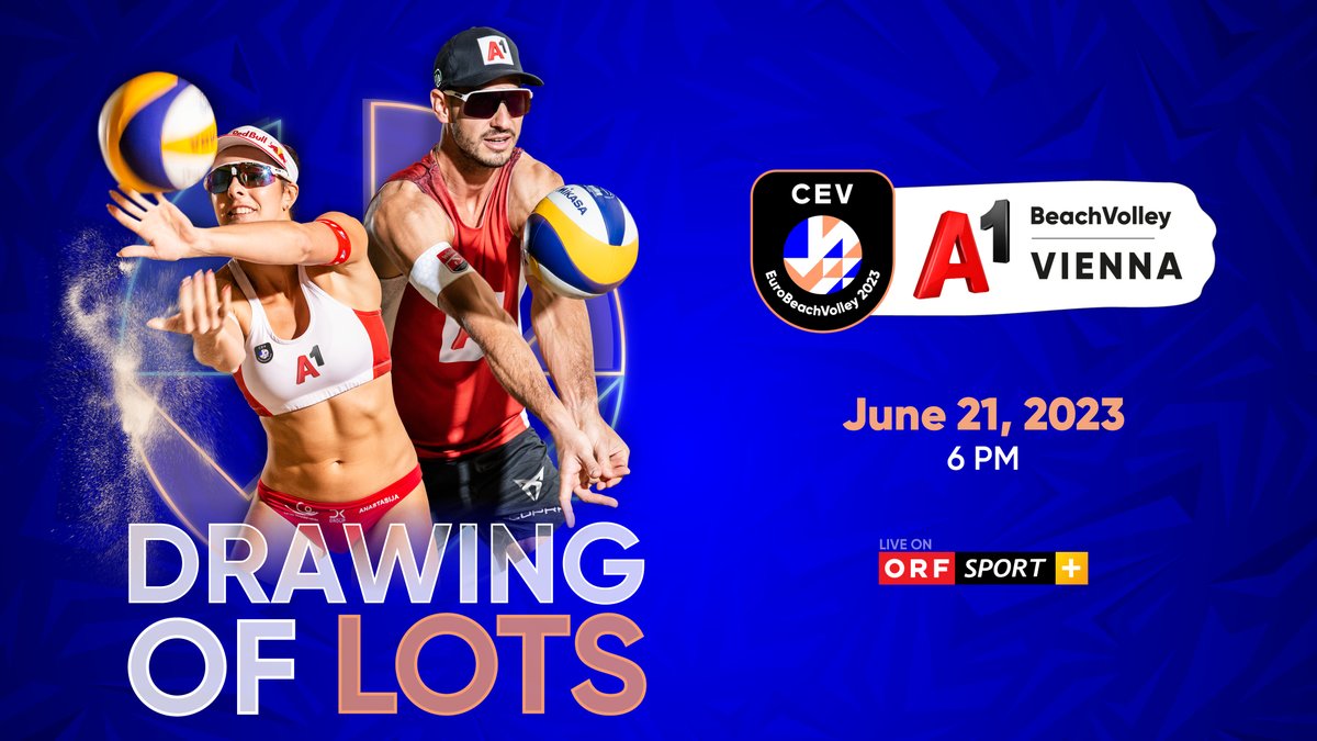 Beach Volleyball Majors (@beachmajors) on Twitter photo The excitement is building as we count down to the A1 CEV EuroBeachVolley Vienna 2023 Drawing of Lots!
📅June 21
⏰6 PM
📺live on ORF Sport+
#EuroBeachVolley #BeachVienna #DrawingofLots
<a href="/CEVolleyball/">European Volleyball</a> <a href="/A1Telekom/">A1</a> <a href="/Stadt_Wien/">Stadt Wien</a> <a href="/redbullAustria/">Red Bull Austria</a> <a href="/CUPRA/">CUPRA</a> <a href="/krone_at/">Kronen Zeitung</a> The excitement is building as we count down to the A1 CEV EuroBeachVolley Vienna 2023 Drawing of Lots!
📅June 21
⏰6 PM
📺live on ORF Sport+
#EuroBeachVolley #BeachVienna #DrawingofLots
<a href="/CEVolleyball/">European Volleyball</a> <a href="/A1Telekom/">A1</a> <a href="/Stadt_Wien/">Stadt Wien</a> <a href="/redbullAustria/">Red Bull Austria</a> <a href="/CUPRA/">CUPRA</a> <a href="/krone_at/">Kronen Zeitung</a>