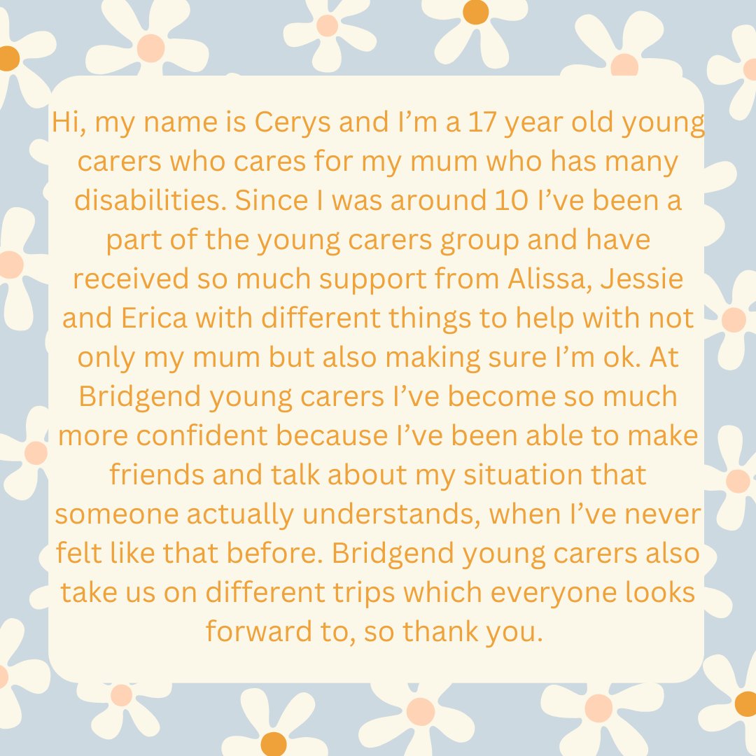 Here is Cerys' carers story. 
#youngadultcarer #carersweek #bridgendcarerscentre
