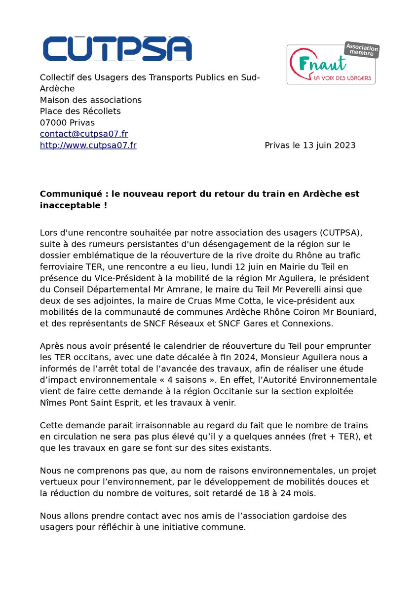 FNAUT Auvergne Rhône Alpes tweet media