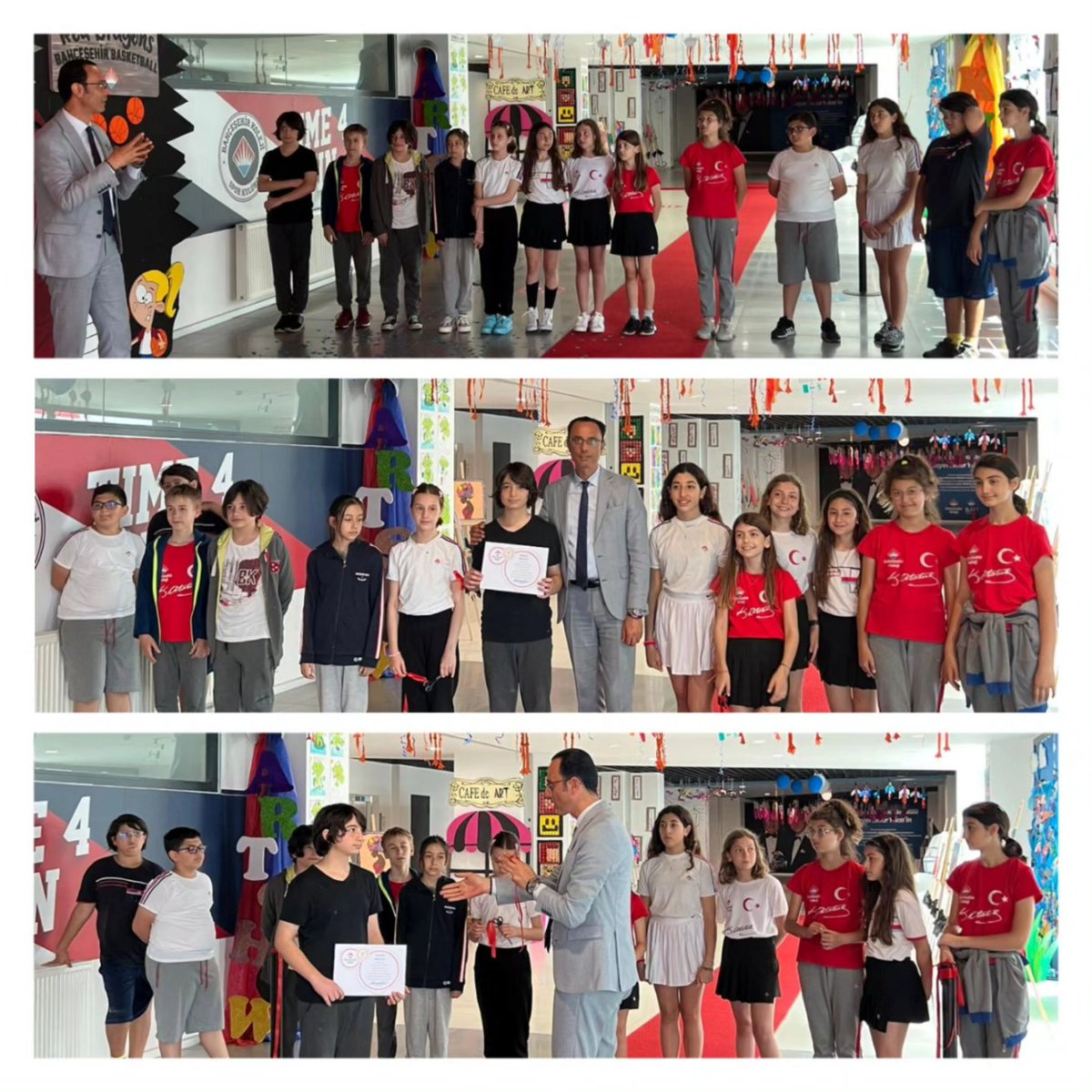 Ortaokul 5., 6. ve 7.sınıf öğrencilerimizin Eğlenceli Resim Kulübü yıl sonu sergi açılışını öğrenci ve velilerimizin katılımı ile gerçekleştirdik.🎨🖌️

#bahçeşehirkoleji 
<a href="/mturanoznacar/">Mehmet Turan ÖZNACAR</a>
<a href="/FulyaArslan07/">Fulya Arslan</a>