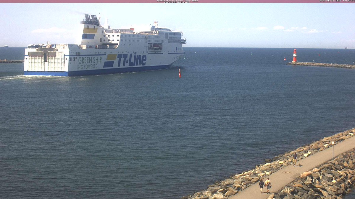 I am 96% sure I saw a naval vessel near Rostock.