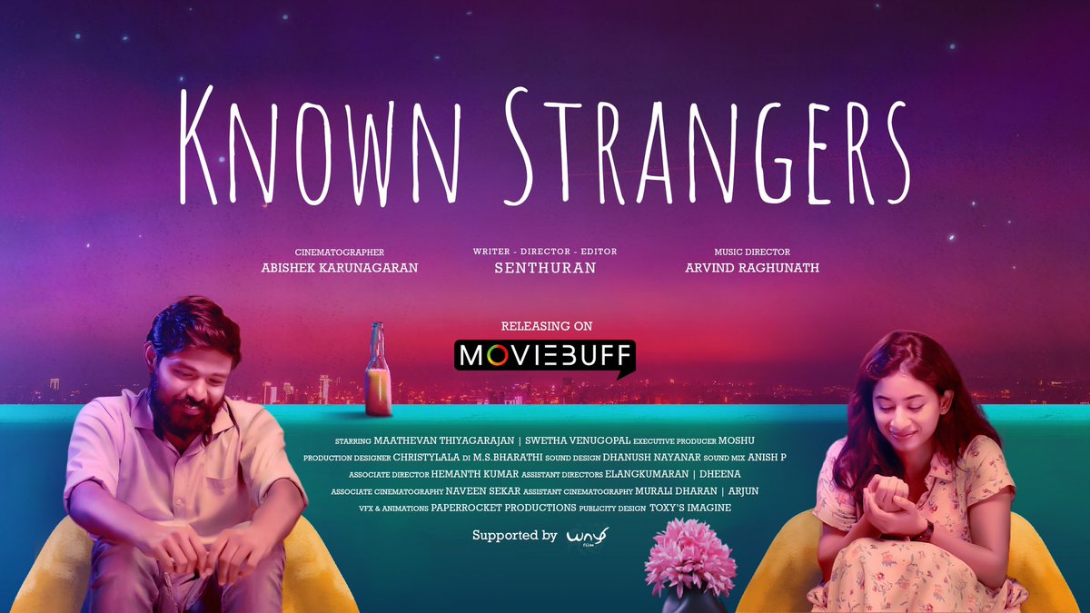 Yaazhi Films (@yaazhifilms_) on Twitter photo Official poster of #KnownStrangers, a tale of two strangers becoming Known and finding solace in chaos.
Releasing in <a href="/moviebuffindia/">Moviebuff</a> on #16thJune
<a href="/Maathevan/">Maathevan</a> <a href="/Imswethavenu/">Swetha Venugopal</a> <a href="/Navin_krubhakar/">Navin Krubhakar A U</a> <a href="/senthuransai95/">senthuran</a> <a href="/arushauthor/">AbiSheK</a> <a href="/ArvindRaghunat2/">Arvind Raghunath</a> #KnownStrangers #YaazhiFilms #ShortFilm Official poster of #KnownStrangers, a tale of two strangers becoming Known and finding solace in chaos.
Releasing in <a href="/moviebuffindia/">Moviebuff</a> on #16thJune
<a href="/Maathevan/">Maathevan</a> <a href="/Imswethavenu/">Swetha Venugopal</a> <a href="/Navin_krubhakar/">Navin Krubhakar A U</a> <a href="/senthuransai95/">senthuran</a> <a href="/arushauthor/">AbiSheK</a> <a href="/ArvindRaghunat2/">Arvind Raghunath</a> #KnownStrangers #YaazhiFilms #ShortFilm