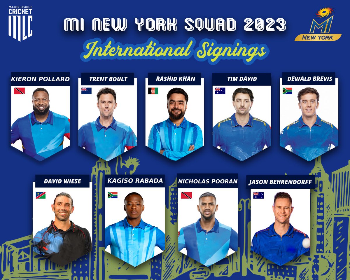 The overseas players of MI New York in MLC 2023.
