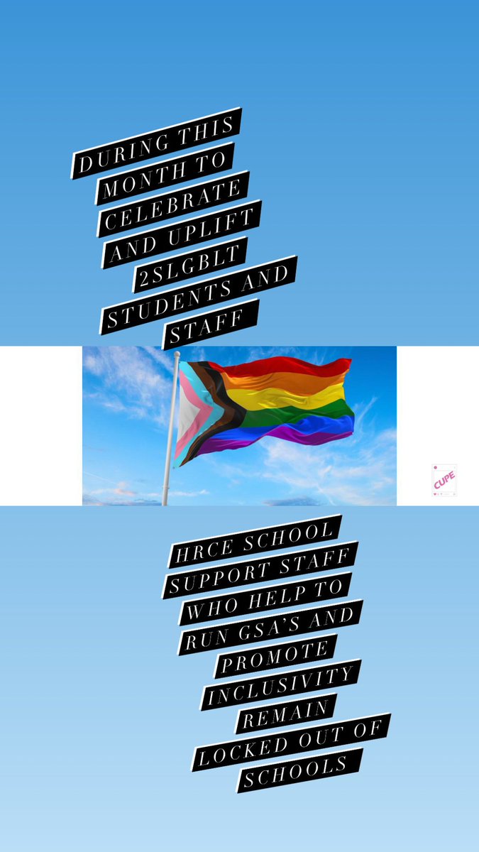 laingzall's tweet photo. @nseducation Many school support staff provide a safe and welcoming space for LGBTQIA2S+ students. But not this #PrideMonth #cupe5047
#cupe5047strike
#cupe5047solidarity
#hrce
#hrcestrike
#fairdealnow
#fairwages
#houstonwehaveaproblem
#inclusionmatters https://t.co/LVxg9VY81G