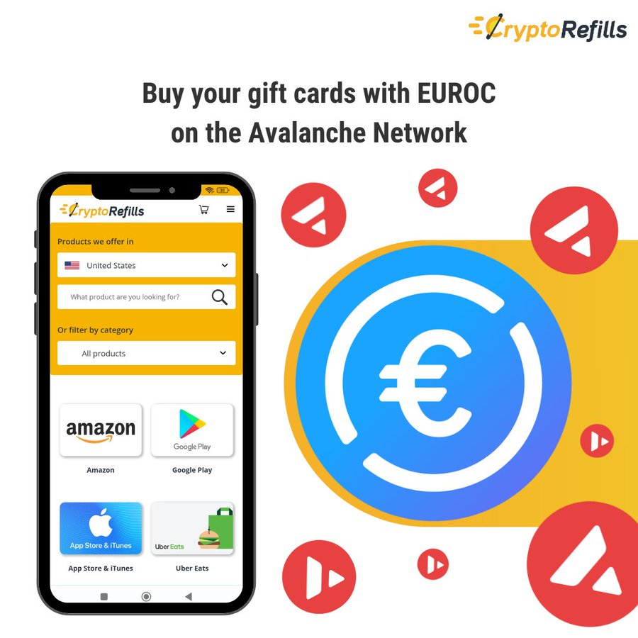 Avalanche_pt's tweet image. Notícias emocionantes para os usuários da CryptoRefills! ✨ Agora você pode pagar facilmente com $EUROC da Circle na rede Avalanche (@avax) ao comprar seus cartões-presente favoritos. Prepare-se para uma experiência de compra fluida e segura. 🛒💳
#avax #CryptoRefills #EUROC