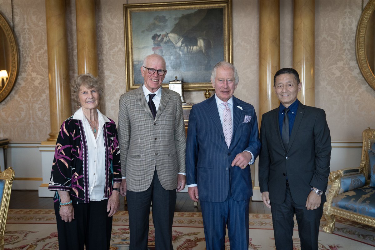 Today at Buckingham Palace, The King welcomed Ms. Sue Leyden (daughter of Lord Hunt), Mr. Peter Hillary (son of Sir Edmund Hillary) and Mr. Jamling Norgay (son of Mr. Tenzing Norgay) to mark the 70th anniversary of the ascent of Mount Everest.