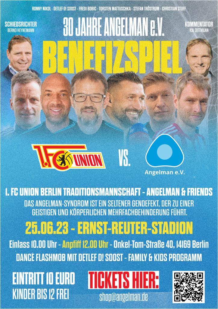 Benefizkick zum 30jährigen Bestehen von @ANGELMAN_VEREIN am 25. Juni in #Berlin . Da bin ich gerne dabei.