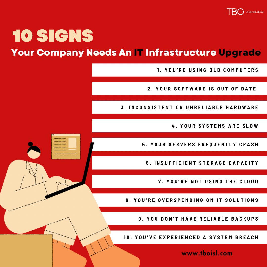 Is your company facing these IT challenges? If yes, then it's time for an upgrade! 🔧💻

Discover how TBO's cutting-edge IT services can take your business to new heights! 

#itupgrade #techsolutions #businesstransformation #tboconsulting