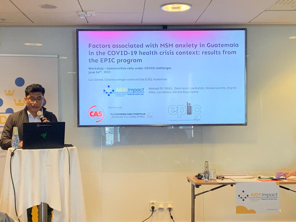 L'impact de la crise COVID-19 sur la #SantéMentale des personnes vivant avec ou vulnérables au #VIH est un des grands sujets étudiés dans le #programmeEPIC. Luis Gómez de <a href="/CAS/">cas</a>  présente une analyse sur l'anxiété chez les HSH au #Guatemala 🇬🇹 lors du #SymposiumEPIC