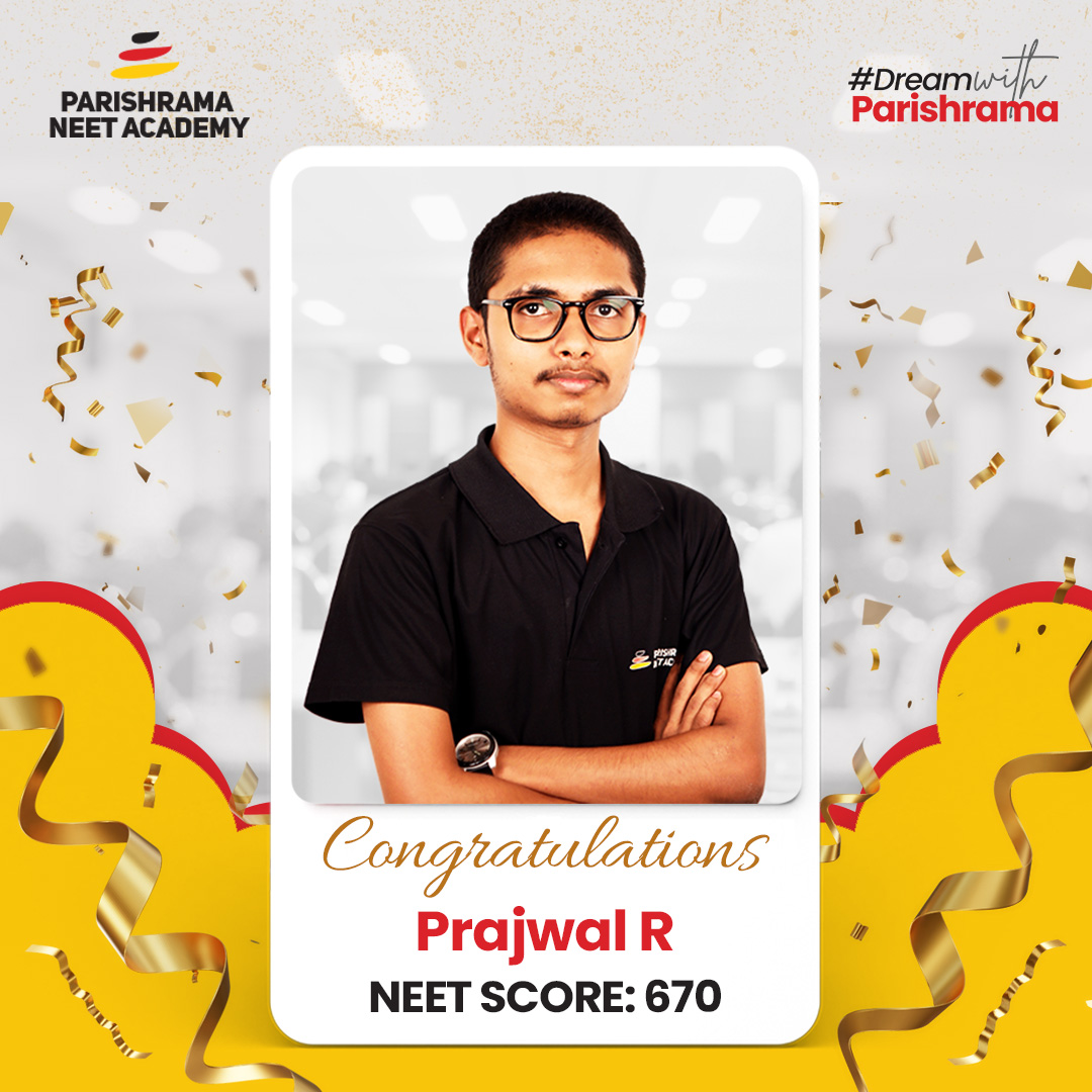We don't FAKE it to MAKE it !!
We foster to bring the best Doctors to our society!
Congratulations to our NEET Toppers 2023.
We wish them good luck.
We at Parishrama NEET Academy are committed to excellence and that is reflected in our comprehensive curriculum. #NEETresults2023