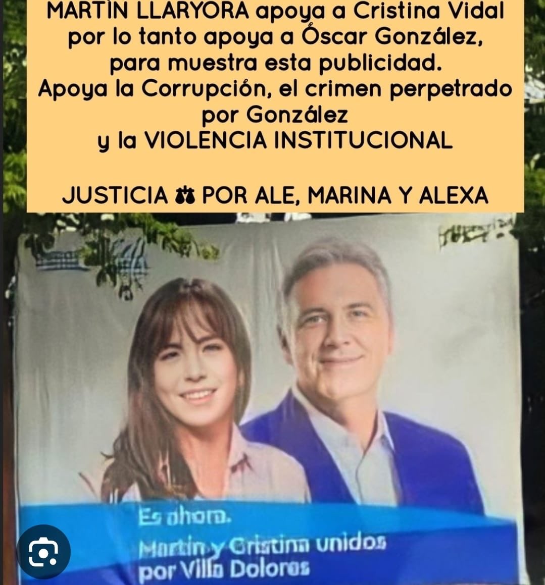 Llaryora le dijo al padre de Alexa que "cuando yo sea gobernador lo voy a apoyar".
¿Quiere decir que Schiaretti no lo apoya?
Le pidió el voto?
¿Se le puede creer cuando en las elecciones de Villa Dolores apoyó a la esposa de Oscar Gonzalez?
Dejen de jugar con el dolor de la gente