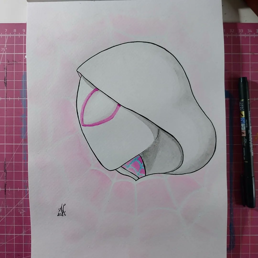 Ale_creation2_0's tweet photo. Finally I too went to see #SpiderManAcrossTheSpiderVerse I loved it. What is your favorite character?🕸
#Spiderman #SpiderVerse #spidergwen #GwenStacy  #drawingoftheday #drawing #drawings #drawingart #ArtOfTheDay #artworkoftheday #art #artist #artwork  #watercolor  #Sony #Marvel https://t.co/ICkDVH3Vst
