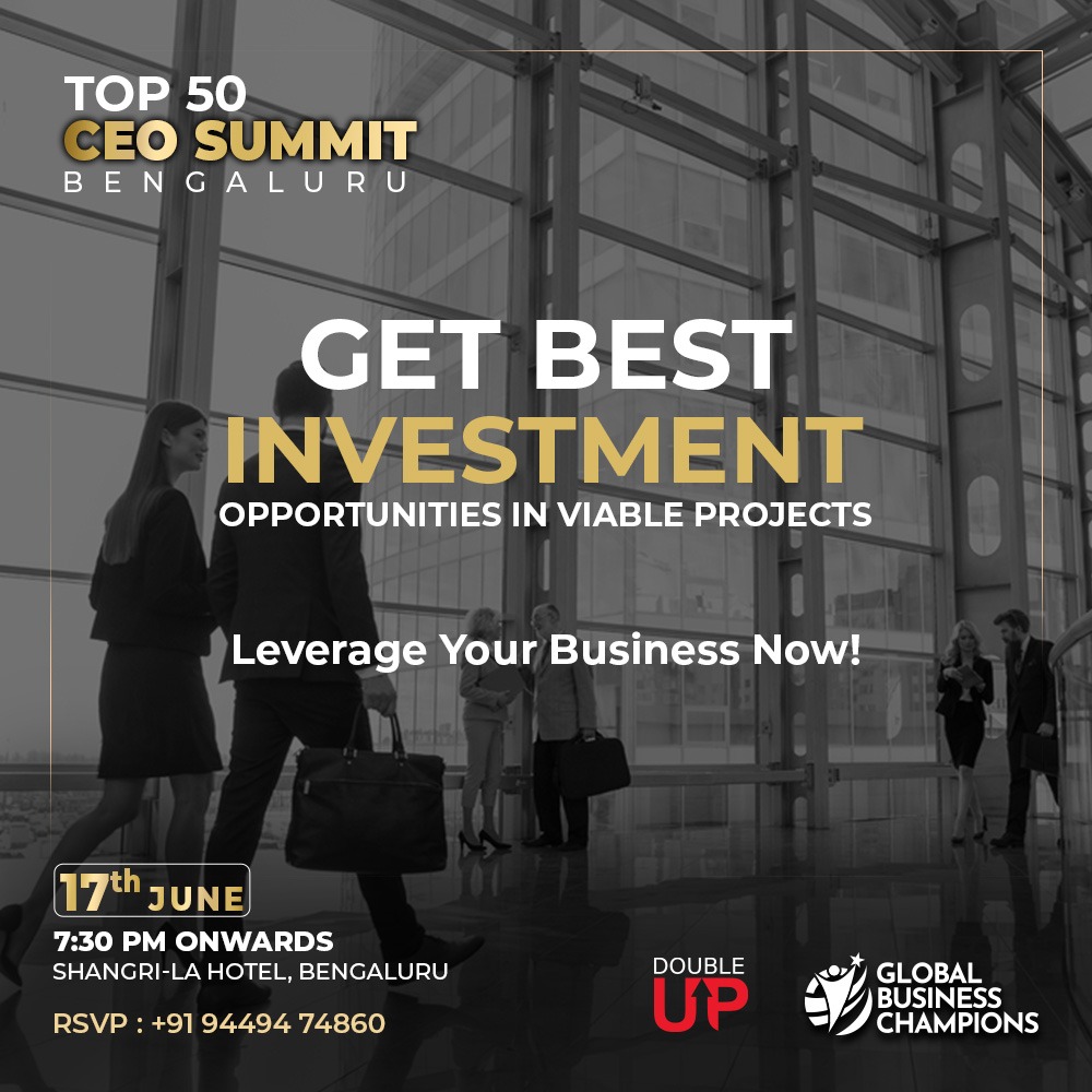 Are you ready to take your business to the next level? Join us at the Top 50 CEO Summit in Bengaluru for expert insights and networking opportunities. #Top50CEO #ExpertInsights #Bengaluru #Leadership #Success #Strategy #ChampionsGroup #BusinessGrowth #GlobalBusinessChampions