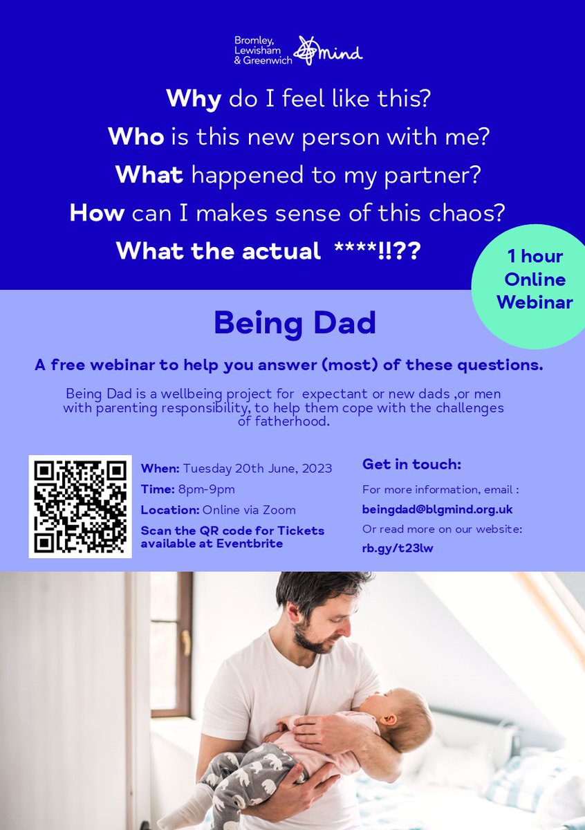 Being Dad (@beingdadblg) on Twitter photo Treat yourself this Father's Day!
Being Dad - free classes for dads in #lewisham #Bromley and #Greenwich,
helping you cope with the challenges of life with small children. Scan the QR code to sign up!
@BlgMums <a href="/lewishamledger/">THE LEWISHAM LEDGER</a> <a href="/LG_NHS/">Lewisham and Greenwich NHS Trust</a> <a href="/lewishamlocal/">Lewisham Local</a> Treat yourself this Father's Day!
Being Dad - free classes for dads in #lewisham #Bromley and #Greenwich,
helping you cope with the challenges of life with small children. Scan the QR code to sign up!
@BlgMums <a href="/lewishamledger/">THE LEWISHAM LEDGER</a> <a href="/LG_NHS/">Lewisham and Greenwich NHS Trust</a> <a href="/lewishamlocal/">Lewisham Local</a>