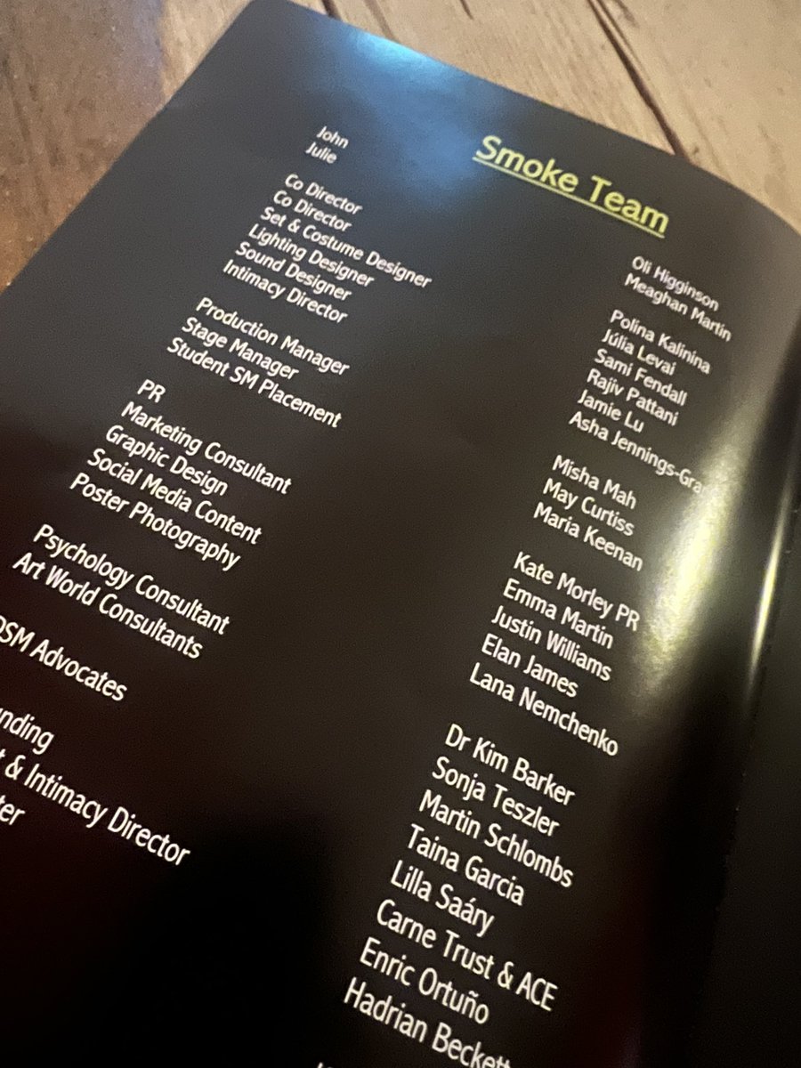 Reflecting on the joy I get from developing trauma informed theatre practice. Was very fortunate to work on <a href="/SMOKEsouthwark/">SMOKElondonpremiere</a> earlier this year with <a href="/3heartscanvas/">3 hearts canvas</a>. Watch this space or get in touch if you want to know more about it. #traumainformedtheatrepractice