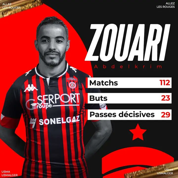 USMAofficiel's tweet image. عبد الكريم زواري 1️⃣1️⃣2️⃣ مباراة مع الإتحاد، 2️⃣3️⃣ هدفا ⚽، 2️⃣9️⃣ تمريرة حاسمة 🅰️

#AZ11
#Allezleerouges 🔴⚫💪