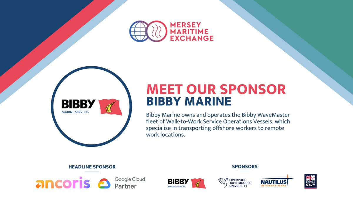 📢 Mersey Maritime Exchange Sponsor: <a href="/BibbyMarine/">Bibby Marine</a> 

We are delighted to announce Bibby Marine as one our #MME23 sponsors. Enora Pichon, Innovation Engineer and Vessel Manager at Bibby Marine will be talking all things decarbonisation!

Buy tickets now: hubs.ly/Q01TtK6Z0