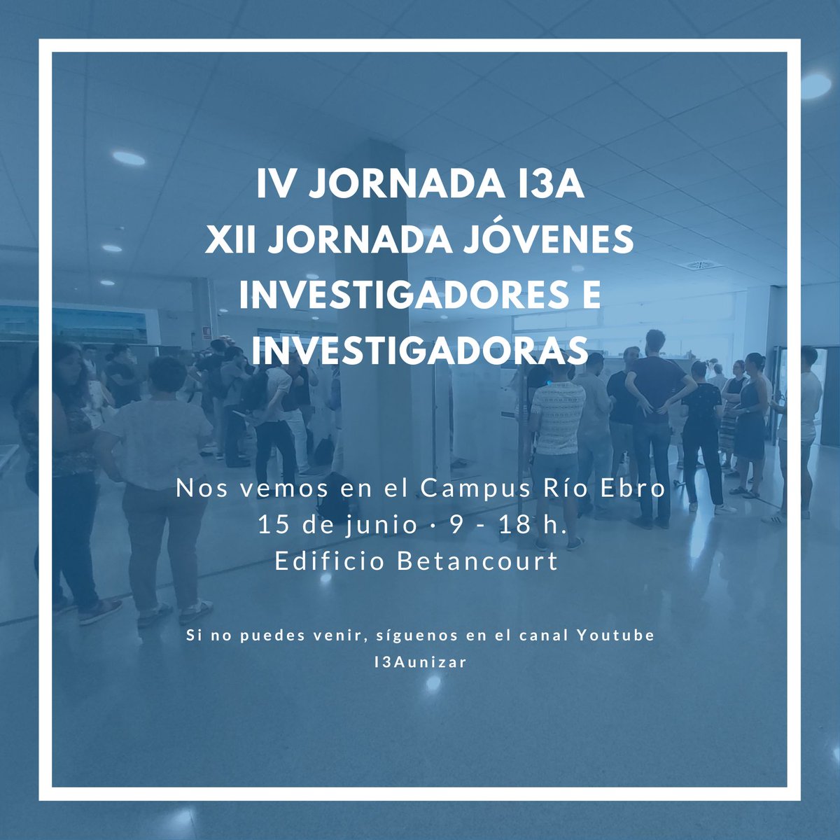 Todo listo para la Jornada <a href="/I3Aunizar/">I3A - UNIZAR</a> Os esperamos para conocer el trabajo de más de 60 #JóvenesI3A
🕘A partir de las 9h. 📍 Edificio Betancourt de la <a href="/EINAunizar/">EINA Unizar</a> 
📢Echa un vistazo al programa y mira todo lo que hemos preparado 🔝🔝🔝
👉i3a.unizar.es/es/eventos/iv-… 👈