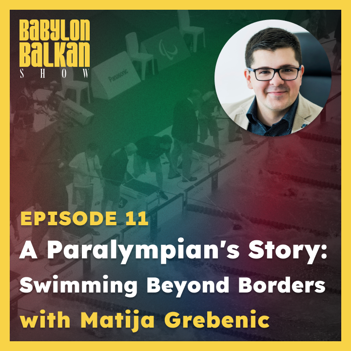 BabylonBalkan's tweet photo. The next episode of the Babylon Balkan Show drops tomorrow! Our guest is Matija Grebenic, a Paralympian Swimmer from Croatia. You will hear about his journey at World Championships and his role at the International Paralympic Committee. Don't miss it! 🎙️🏊‍♂️🏆 https://t.co/trlwIHdPS9